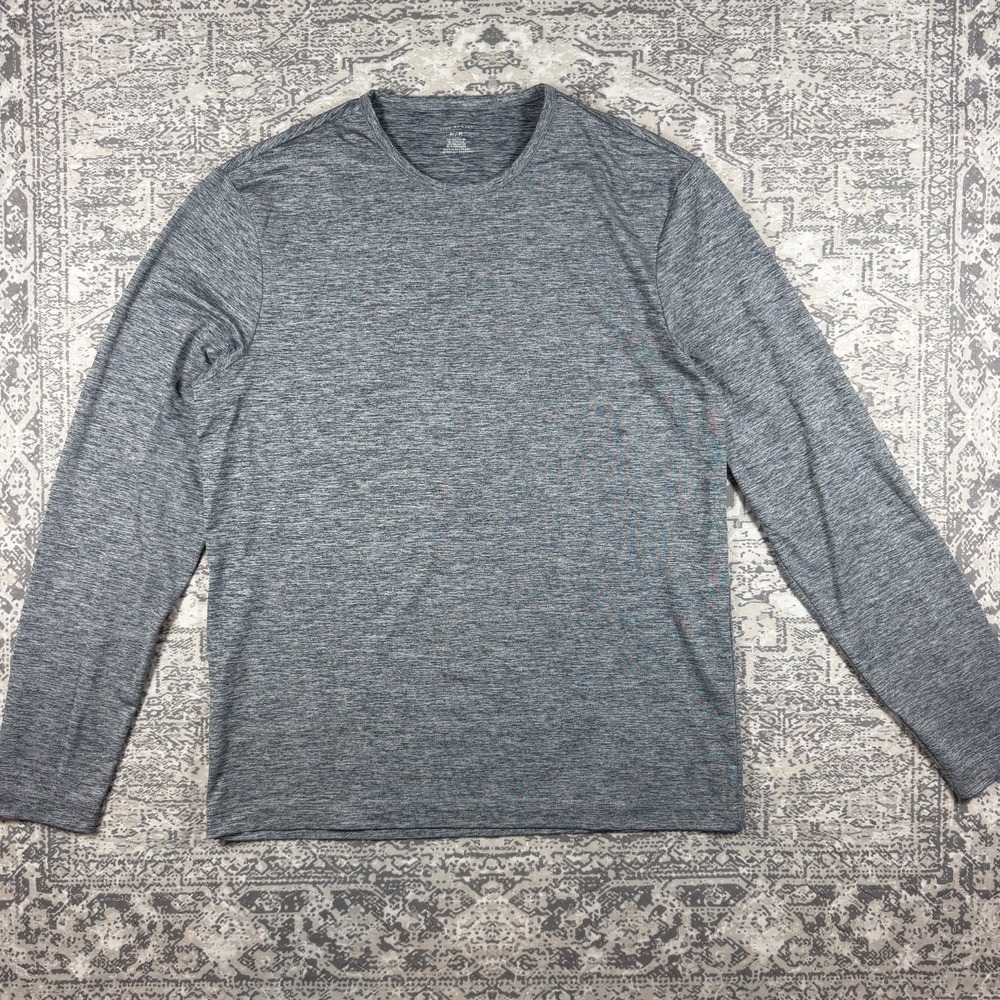 Club Monaco Men's Crewneck Long-Sleeve Shirt Gray Heather Size Medium
